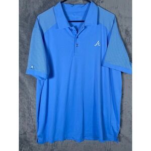 Antigua Atlanta Braves Baseball Men's Polo Shirt Blue Size XL